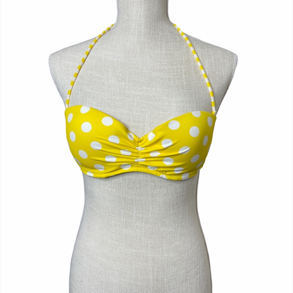 Victorias Secret Yellow Polka Dot Bathing Suit Top